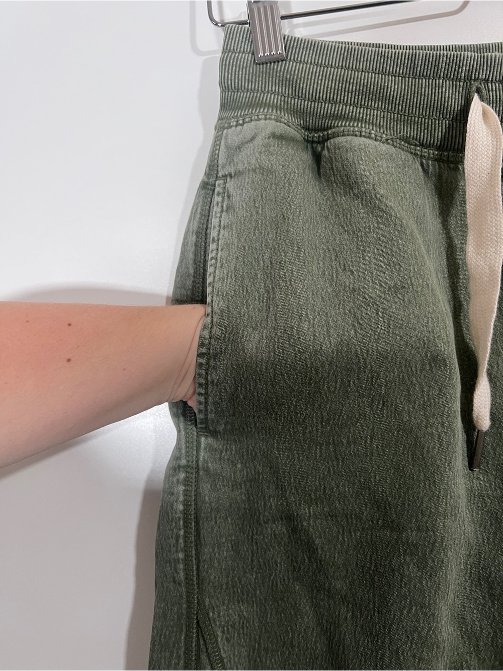 Aerie Wide Leg Pants in Olive Green Tie Waist Size XS Pockets - Picture 6 of 10